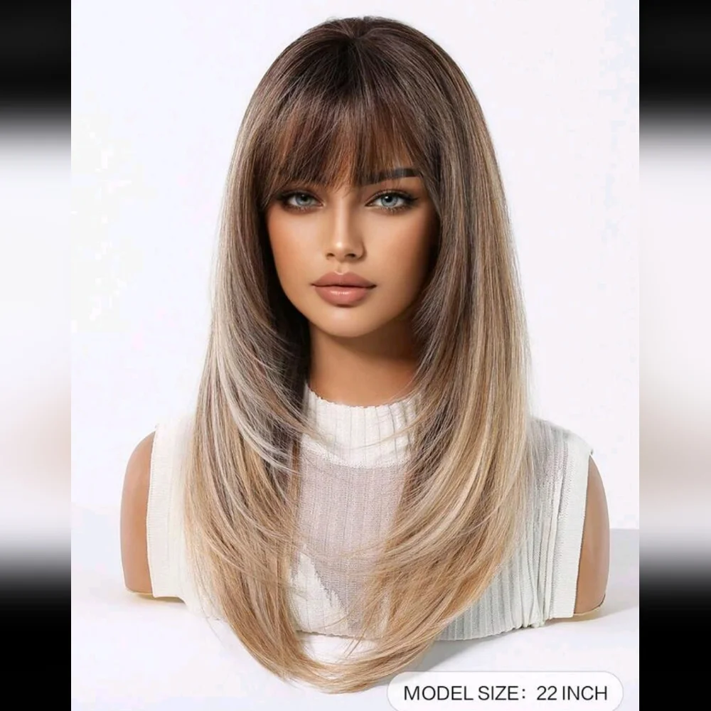SALE  ** BRAND NEW ** Stylish Ombre Brown and Blonde Wig